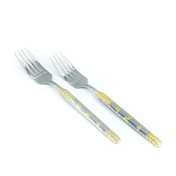 97740-10 Stainless Fork 6-Piece Set - Gold and Silver, 21cm