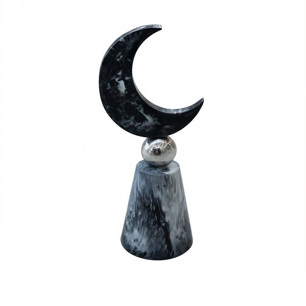 TEMP003BL Resin Moon Décor – Black – 45 cm – Premium Decorative Crescent Moon Ornament