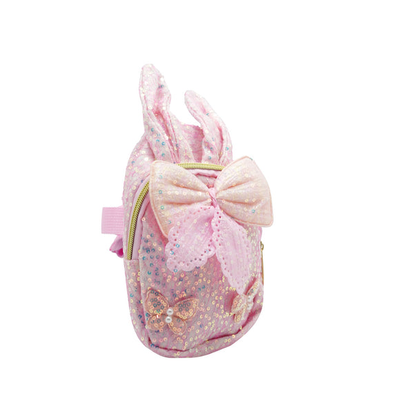 12063-17 Kids Backpack – Pink Sequin Bunny Ear Design
