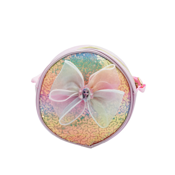 12063-16 Kids Hand Bag – Rainbow Sequin Bow Design