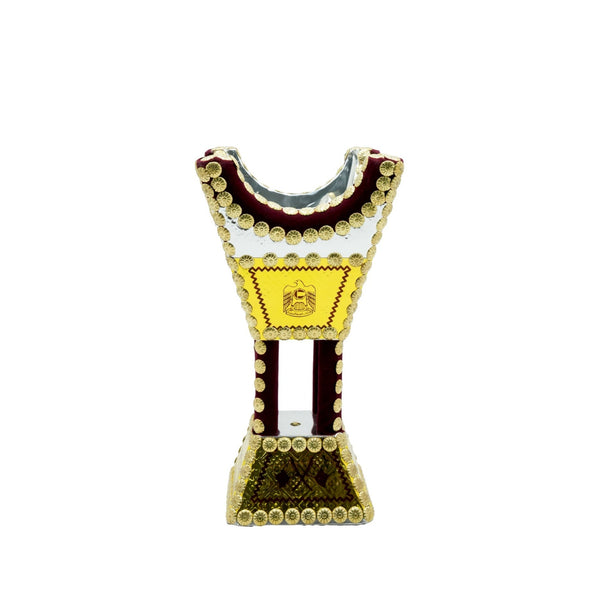 3159 Wooden Burner – 12 Inch – Maroon & Yellow Design