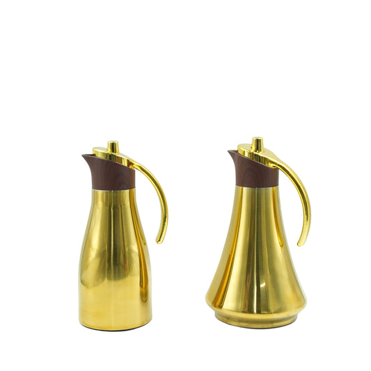RF00005 Vacuum Flask Set – 2-Piece (0.7L + 0.7L) – Gold Wooden