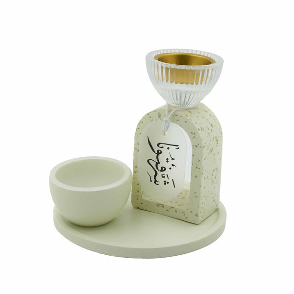NF-36283-P – Incense Burner – Beige Terrazzo Look