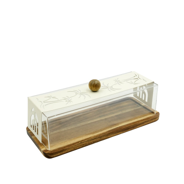 301-51 Wooden Serving Tray with Decorative Lid – 34cm (W) x 14cm (L)