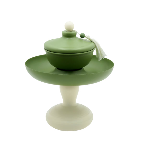301-9 Footed Tray with Bowl Set – 30cm (H) – Serving Tray with Dome-Lid Bowl