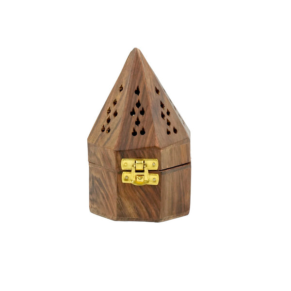 ABH Wooden Paris Tower Small – 15cm (H) – Elegant Wooden Incense Burner with Brass Insert