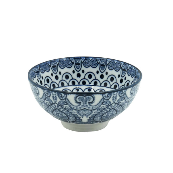 D03-005 – Ceramic Bowl – Blue Arabesque Pattern