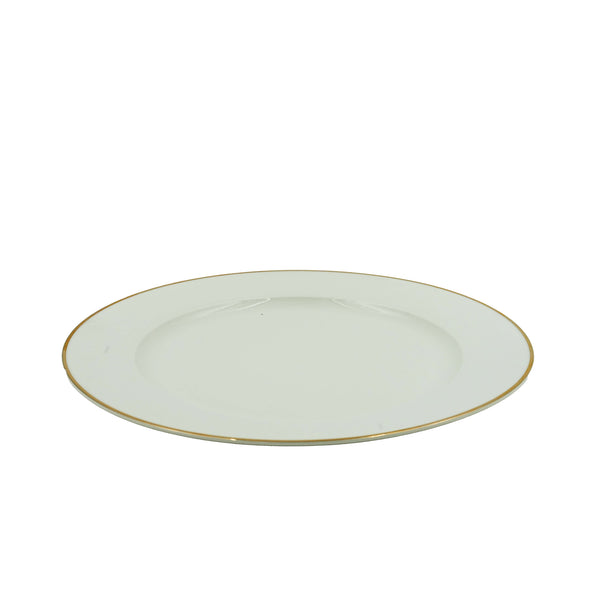 NB12 – Ceramic Round Dinner Plate 30.5 cm with Gold Rim – White