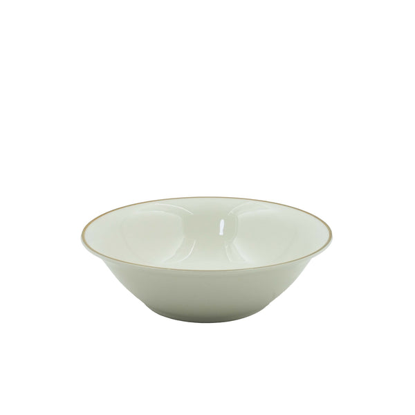 SANHN – Ceramic Salad Bowl with Gold Rim – White