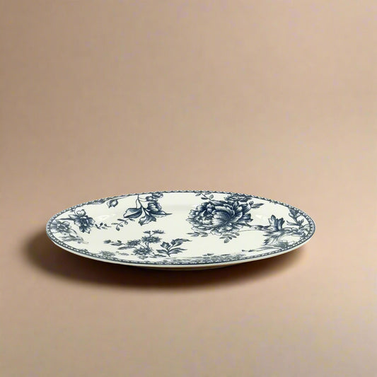 Rhapsody Oval Plate – Dark Blue Floral Design – 14.2 Inches – CL-1913-OV