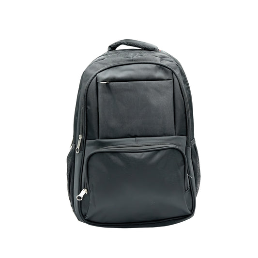 Backpack – Sleek Multi-Zip School & Travel Bag with Front Organizer Pocket – Black – A-54
