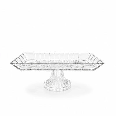 KM-12508 Glass Fruit Stand – 26 x 14 x 10 CM – Rectangular Crystal Pedestal Serving Tray
