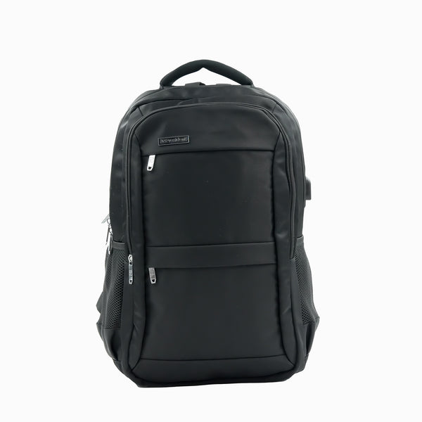 Backpack – 20-Inch Waterproof Multi-Functional School, Travel & Laptop Bag with USB Charging Port – Black – President BPP8328-20