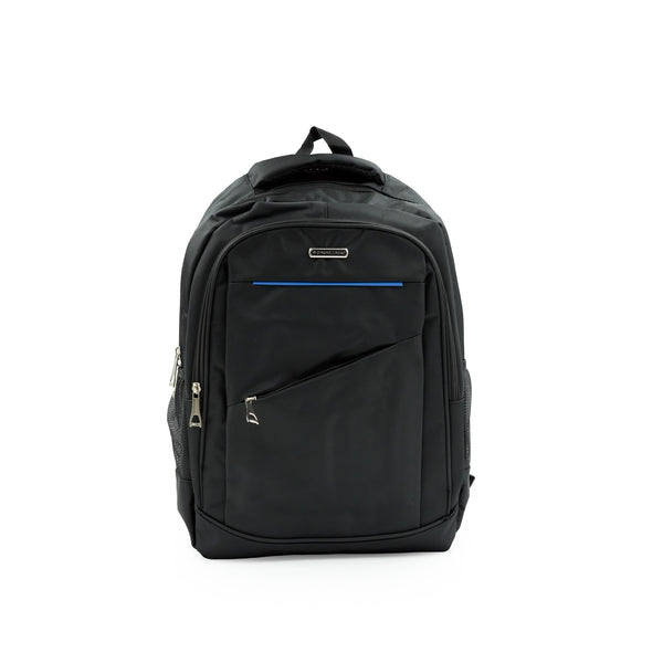 Backpack – Waterproof Multi-Compartment School, Travel & Laptop Bag – Black with Blue Accent – DS5816