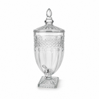 LL9700197GB L&L Mint Glass Beverage Dispenser – 8L – Clear Glass Drink Server with Tap, Lid & Pedestal Stand