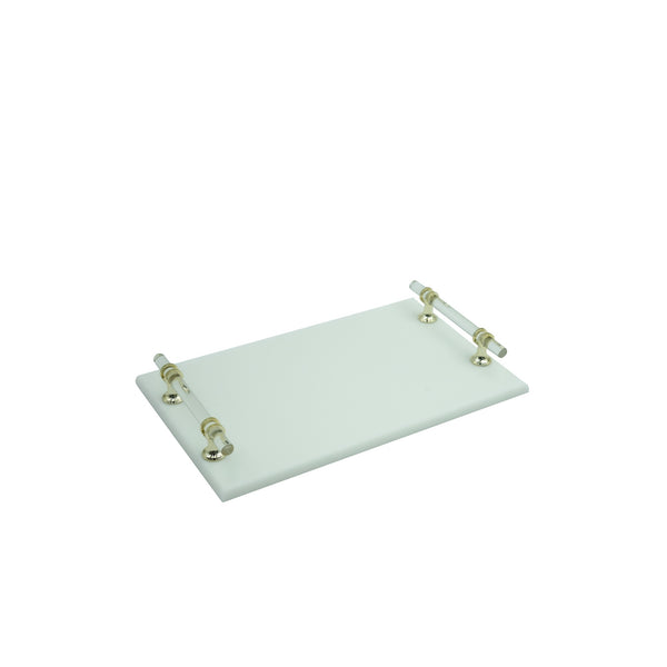EA-COR002S Marble Tray With Acrylic Handle - Small (33cm x 20cm )