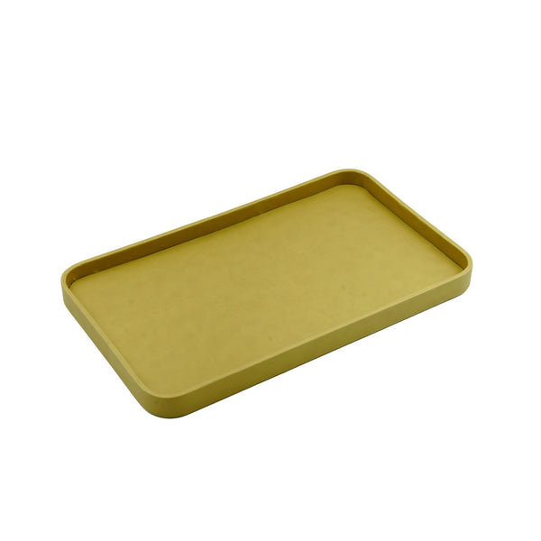 Leather Rectangle Tray – Beige PU Finish – 60cm (L) × 40cm (W) – Elegant Decorative Serving Tray