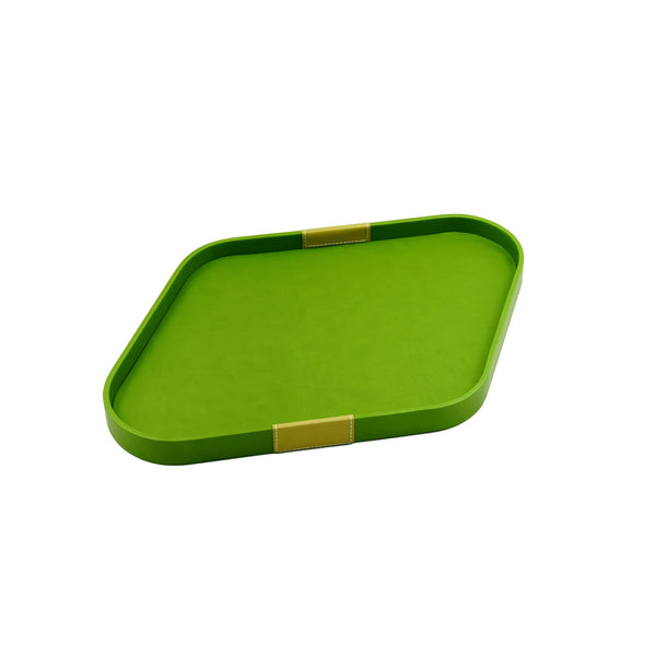 Leather Diamond Tray – Small – 31 cm (L) x 38 cm (W) – Green