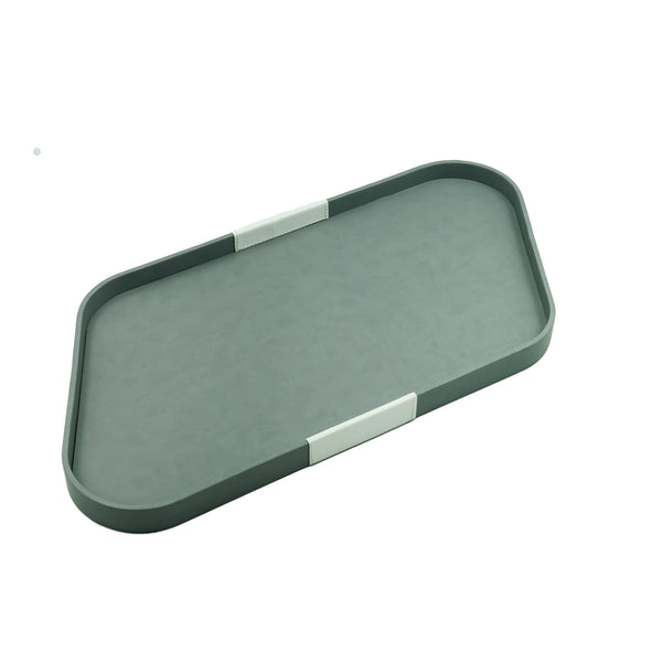 Leather Diamond Tray – Large – 31 cm (L) x 52 cm (W) – Grey