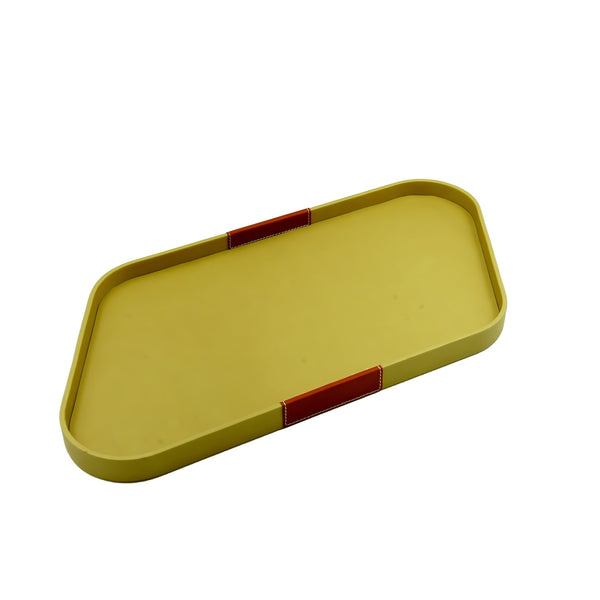 Leather Diamond Tray – Large – 31 cm (L) x 52 cm (W) – Beige