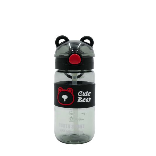 20640 – Water Bottle 550 ml – Black with Flip Straw Lid