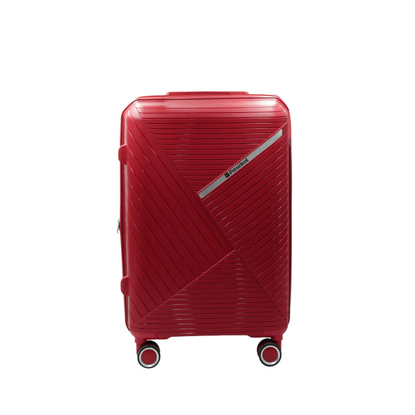 President Trolley Bag – Red Hard Shell Luggage with TSA Lock & 8 Spinner Wheels – Available in 20", 24" & 28" Sizes – TP02-3