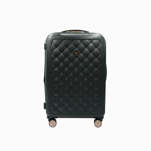 Cushion Lux Soft Trolley Bag – 16-1646A08 – Black Quilted Finish with Spinner Wheels & TSA Lock – Available in 25" and 30" Sizes