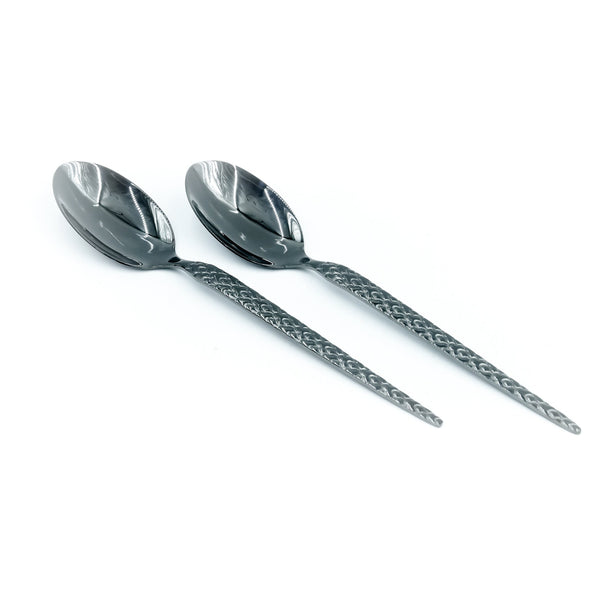 97740-19 Stainless Spoon 6-Piece Set  2 - Black, 16cm