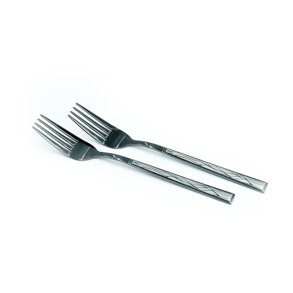 97745-15 Stainless Fork 6-Piece Set - Black , 16cm