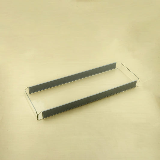 Acrylic Tray with Leather – Grey Finish – 70cm (L) × 20cm (W) – Elegant Rectangular Serving Tray
