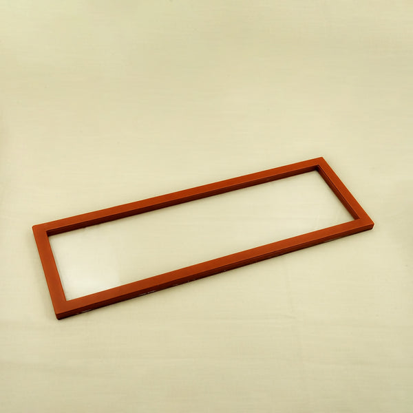 Acrylic Leather Rectangular Tray – Brown Finish – 70cm (L) × 20cm (W) – Minimalist Transparent Design with Leather Trim