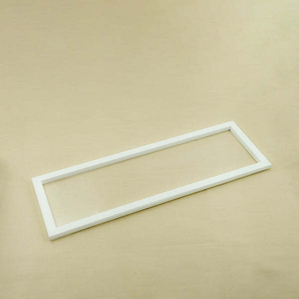 Acrylic Leather Rectangular Tray – White Finish – 70cm (L) × 20cm (W) – Minimalist Transparent Design with Leather Trim