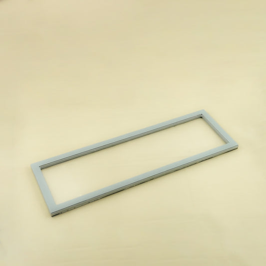 Acrylic Leather Rectangular Tray – Grey Finish – 70cm (L) × 20cm (W) – Minimalist Transparent Design with Leather Trim