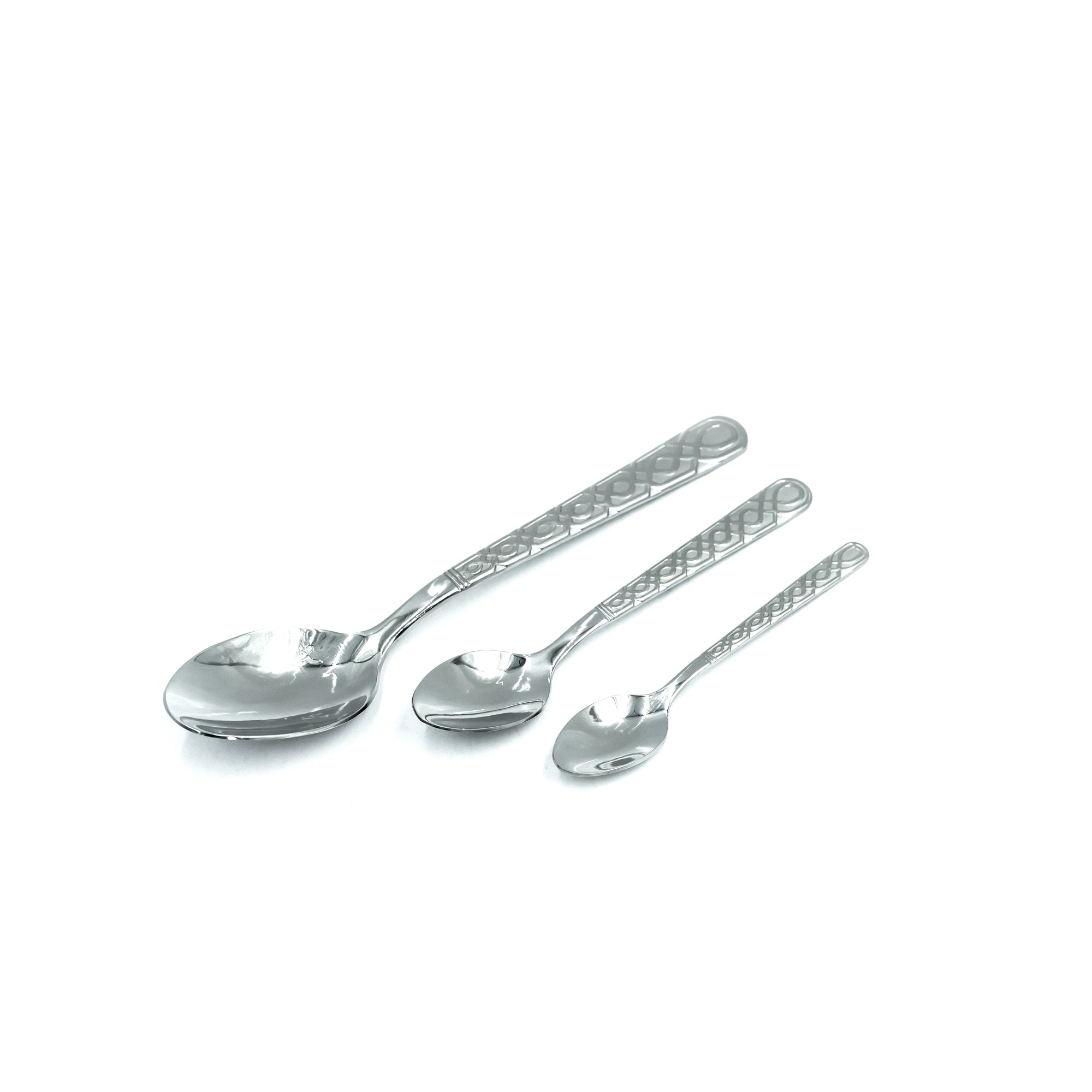 NN-143 38-Piece Cutlery Set with Stand - Silver, 18 Spoons, 12 Fork, 6 Knives & 2 Serving Spoons