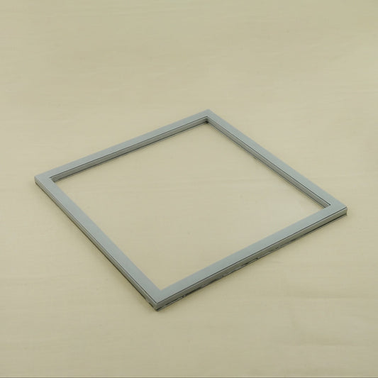 Acrylic Leather Square Tray – Grey Finish – 50cm × 50cm – Large Minimalist Transparent Serving Tray