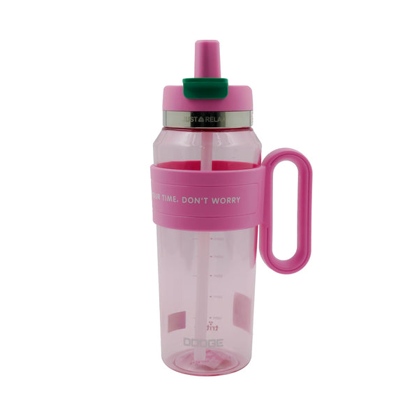 99610-04 – Thermos Water Bottle – 1200ml Pink with Handle, Flip Top Lid & Straw