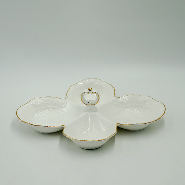 Scarlet Snack Plate With Gold Line Vs-003