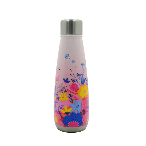MD-871197 – Picnik Water Bottle – 500ml Stainless Steel Floral Design with Screw Lid