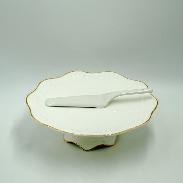 Scarlet Cake Stand With Gold Line 31Cm -Vs-008