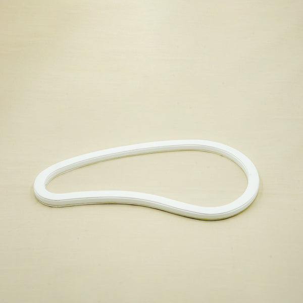 Acrylic Leather Teardrop Tray – White Finish – 46cm × 26cm – Small Modern Serving Tray