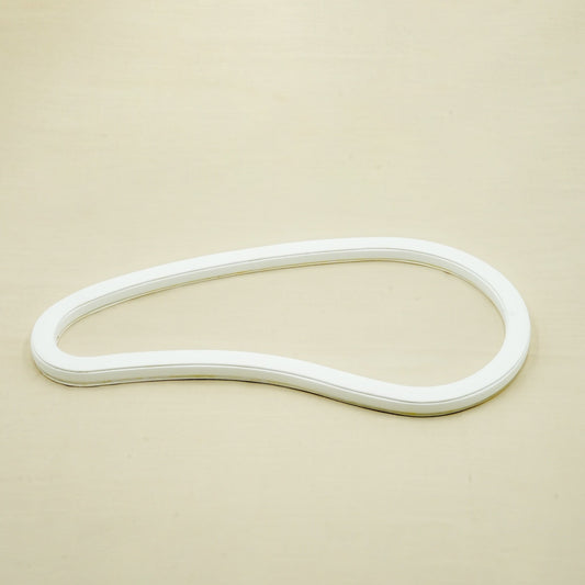 Acrylic Leather Teardrop Tray – White Finish – 60cm × 33cm – Large Modern Serving Tray