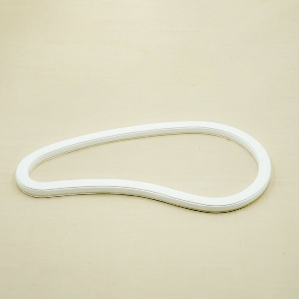 Acrylic Leather Teardrop Tray – White Finish – 60cm × 33cm – Large Modern Serving Tray