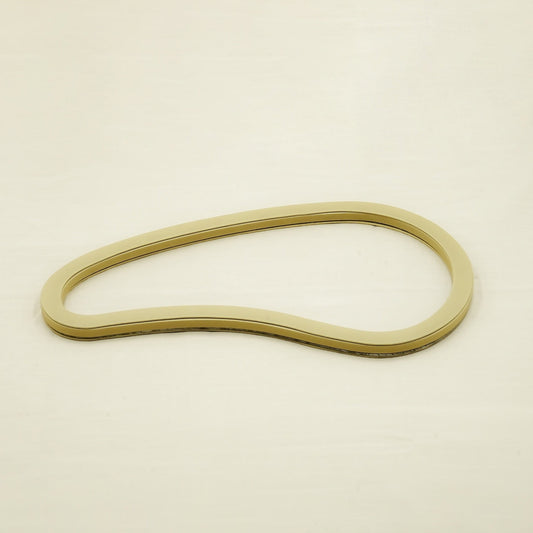 Acrylic Leather Teardrop Tray – Beige Finish – 60cm × 33cm – Large Modern Serving Tray