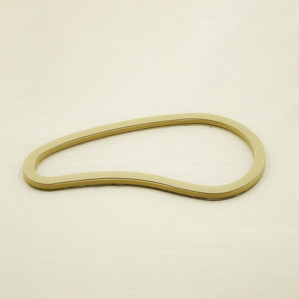 TR0048OF Acrylic Leather Teardrop Tray – Beige Finish – 60cm × 33cm – Large Modern Serving Tray