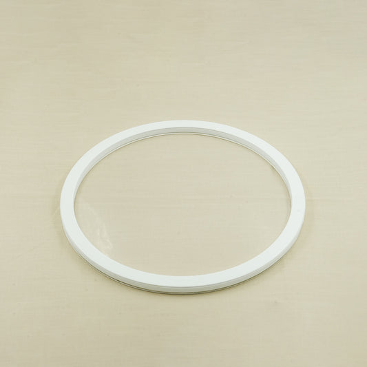 Acrylic Leather Round Tray – White Finish – 40cm Diameter – Small Modern Serving Tray