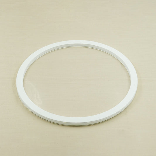 Acrylic Leather Round Tray – White Finish – 50cm Diameter – Large Modern Serving Tray