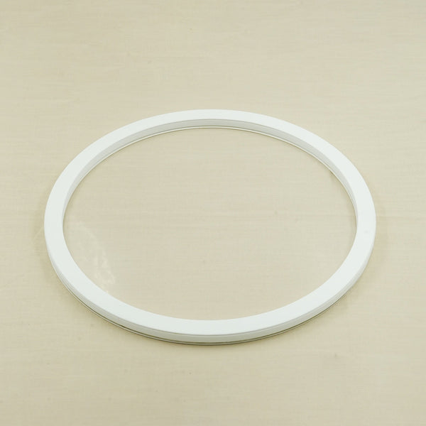 Acrylic Leather Round Tray – White Finish – 50cm Diameter – Large Modern Serving Tray
