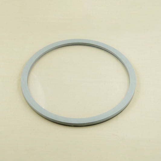 Acrylic Leather Round Tray – Grey Finish – 50cm Diameter – Large Modern Serving Tray