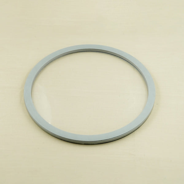 Acrylic Leather Round Tray – Grey Finish – 50cm Diameter – Large Modern Serving Tray