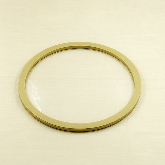 Acrylic Leather Round Tray – Beige Finish – 50cm Diameter – Large Modern Serving Tray